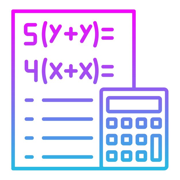Вектор a blue and pink colored diagram with a calculator and a calculator