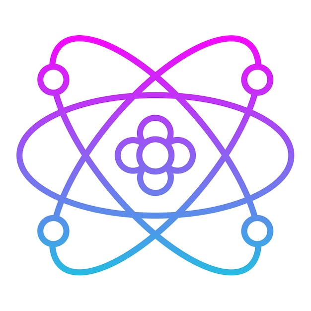 Вектор a blue and pink image of a atom with a pink and blue design