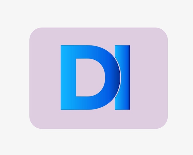 Вектор Синий и розовый рисунок буквы d на синем фоне
