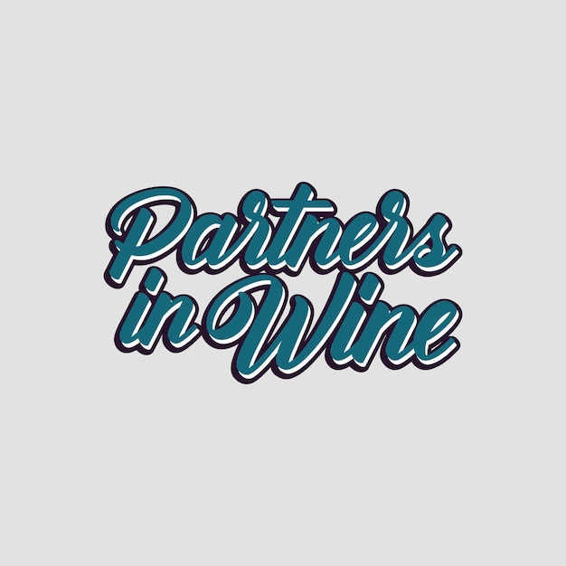 Вектор Сине-белый логотип с надписью «партнеры в вине».