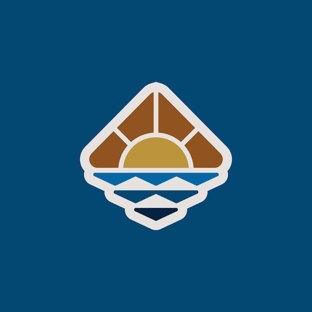 青色の背景にビーチ クラブのロゴ。