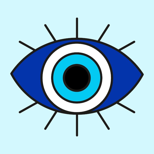 Вектор Голубой глаз с голубым глазом посередине.
