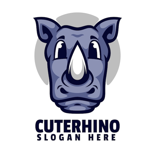 'logo For The Rhino Company'라는 제목의 파란 코뿔소 로고