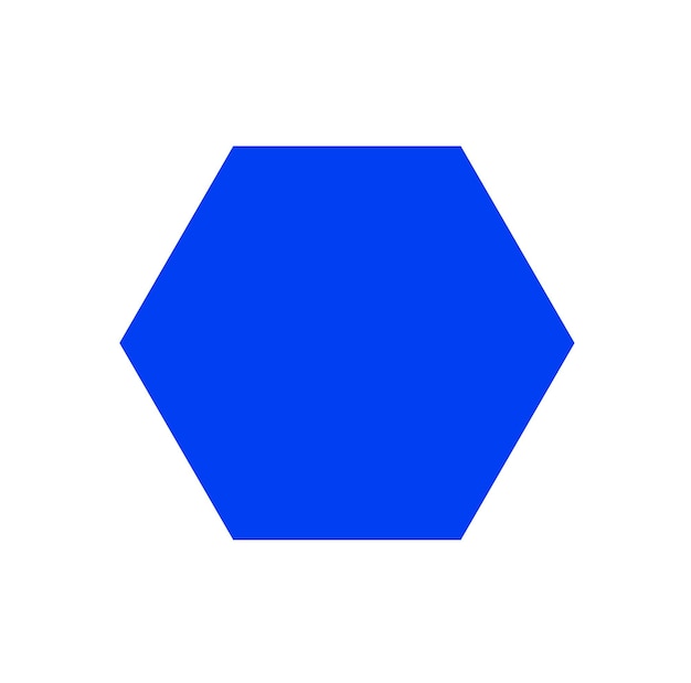 벡터 파란색 단색 육각형 아이콘 파란색 육각형 모양