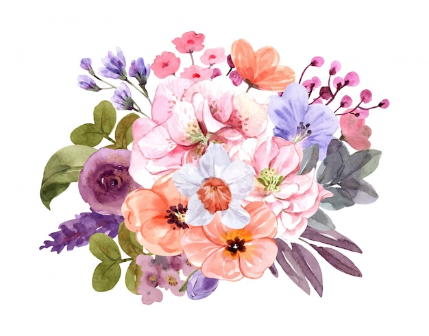 Вектор Букет из цветов летом