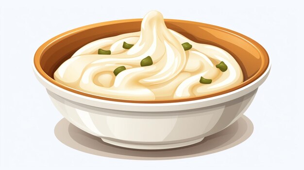 ベクトル クリームチーズケーキの絵が描かれた食べ物の鉢