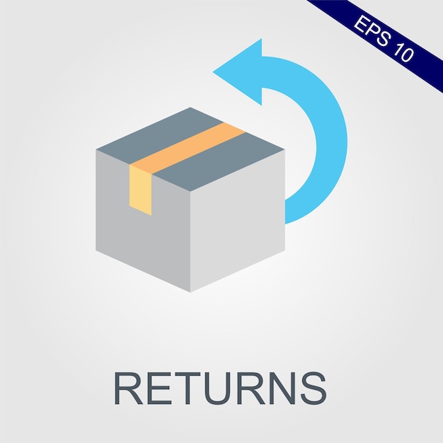 ベクトル 「return」という言葉が書かれた箱