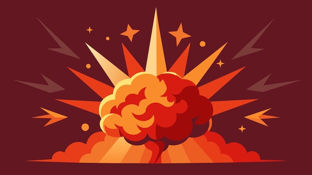 Всплеск огненно-красных и оранжевых тонов изображает повышенную активность мозга во время напряженного и