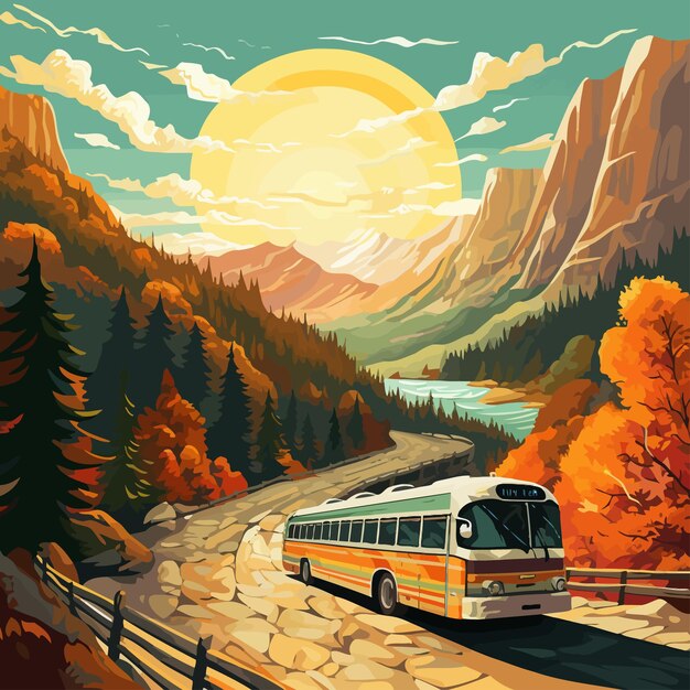 A_bus_that_runs_on_a_mountain_arch_bridge