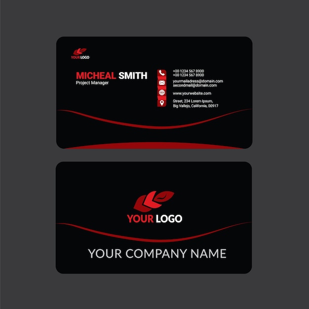 Вектор Визитная карточка компании с вашим логотипом