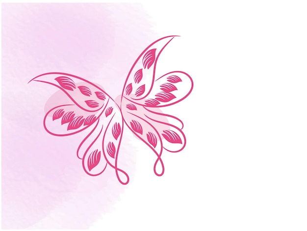 Вектор Рисунок бабочки в розовых и фиолетовых цветах