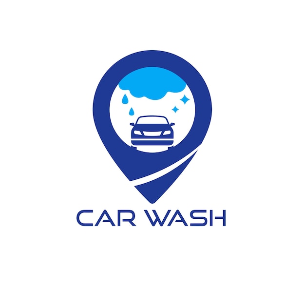 自動車洗所の標識自動車会社の抽象ロゴデザイン