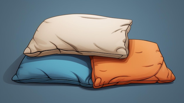 Вектор Мультфильм с рисунком спального мешка с подушкой в нем