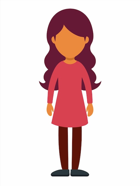 벡터 분홍색 드레스와 부츠를 입은 소녀의 만화