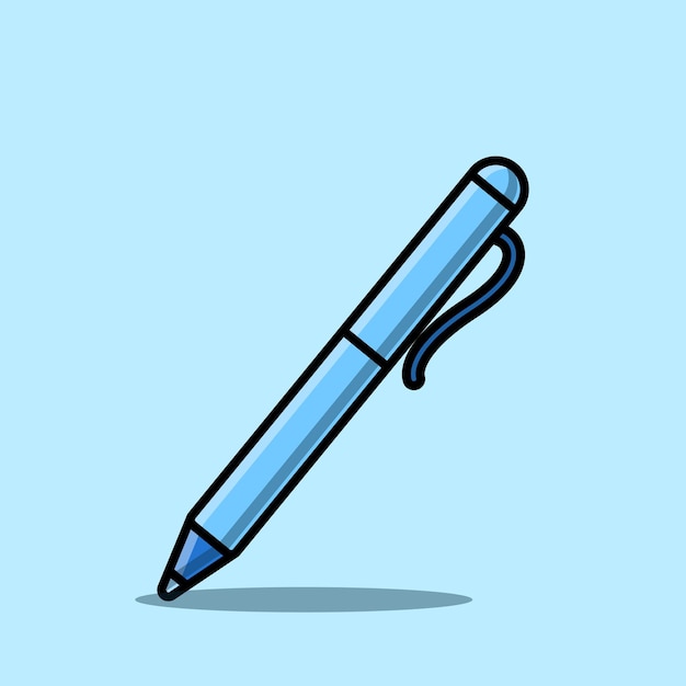 Вектор Мультфильм векторная икона иллюстрация ручки, обозначающая объект школьных инструментов