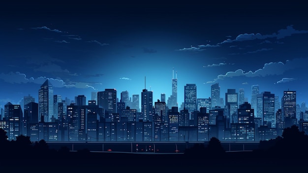 ベクトル 背景に青い空と都市のスカイライン