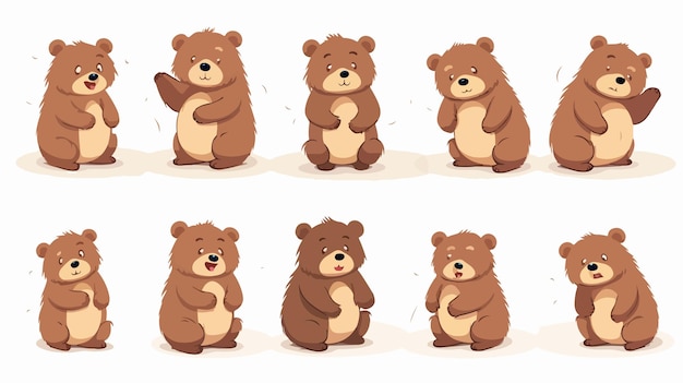 Вектор Коллекция милых медведей