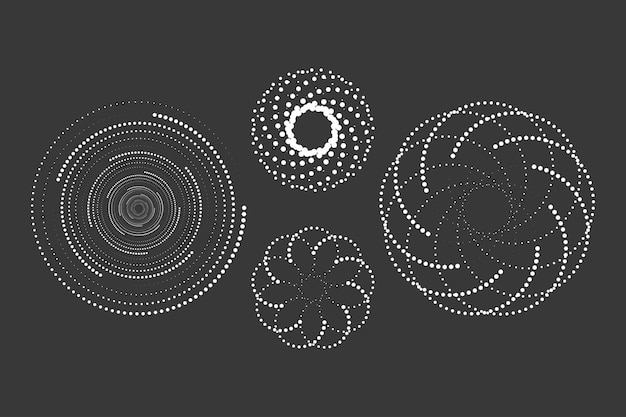 Вектор Коллекция точек в форме круга или цветка