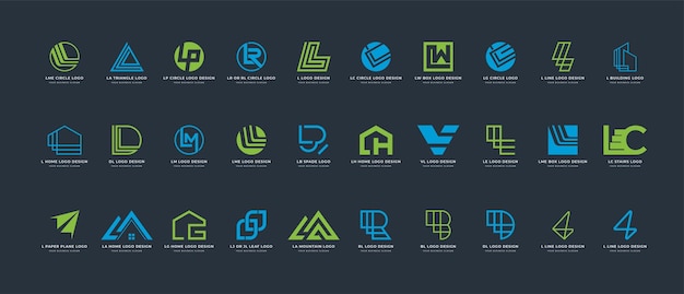 最初の文字がlのロゴデザインのコレクション