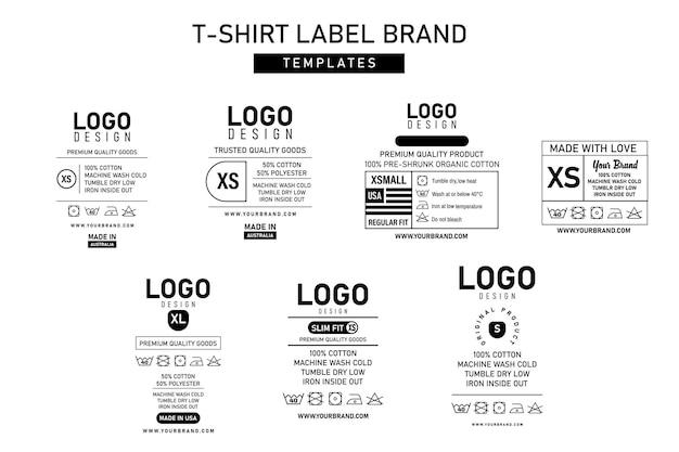 Коллекция шаблонов для бренда at-shirt label.