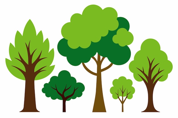 ベクトル a collection of trees with different colors and shapes