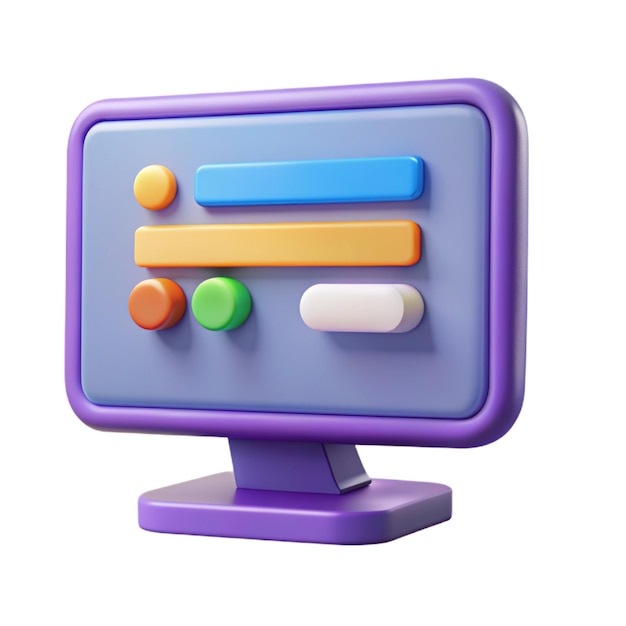 Вектор a colorful computer monitor 3d render