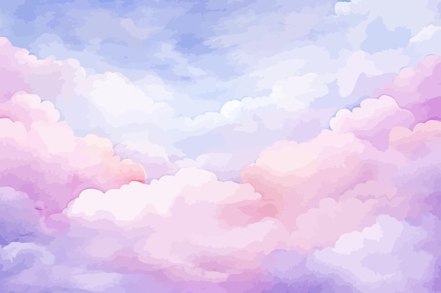 雲と空のカラフルなイラスト