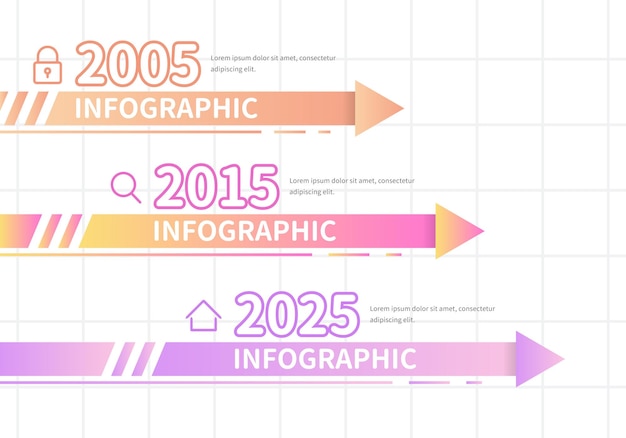 ベクトル 年表のタイムラインを説明する商用テンプレート