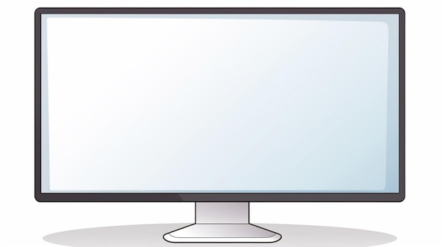Вектор Компьютерный монитор с белым экраном с надписью 