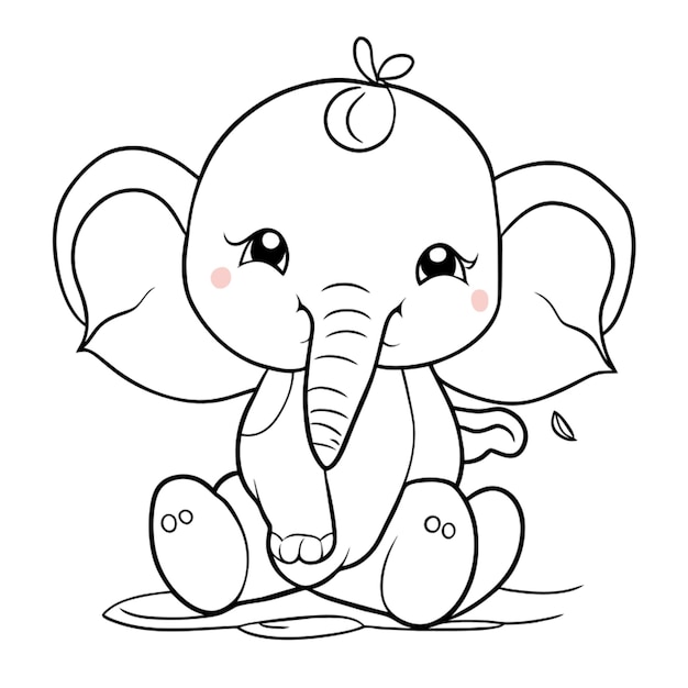 Вектор Милый маленький слон векторный иллюстрационный рисунок