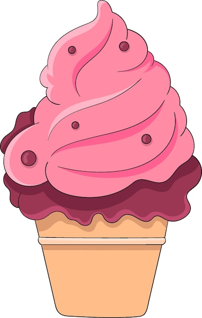 벡터 코너 와 딸기 맛 을 가진 아이스크림 이라고 불리는 디저트