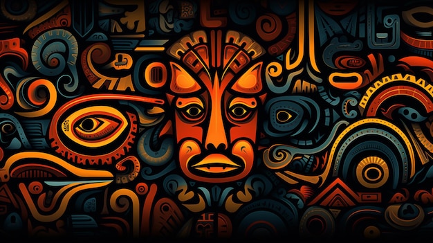 ベクトル 赤い顔と大きな黒い頭を持つ猿のデジタルアートイラスト