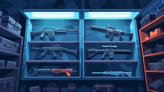 ベクトル 店内での銃の展示