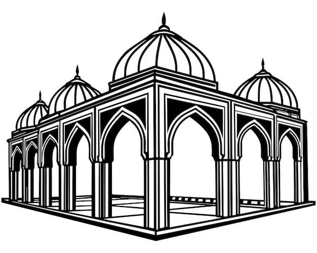 ベクトル 中央庭というデザインの建物の図