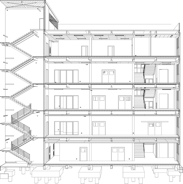 数字の「1」が描かれた建物の絵