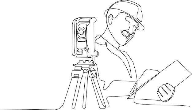 Рисунок оператора с фотоаппаратом на штативе.