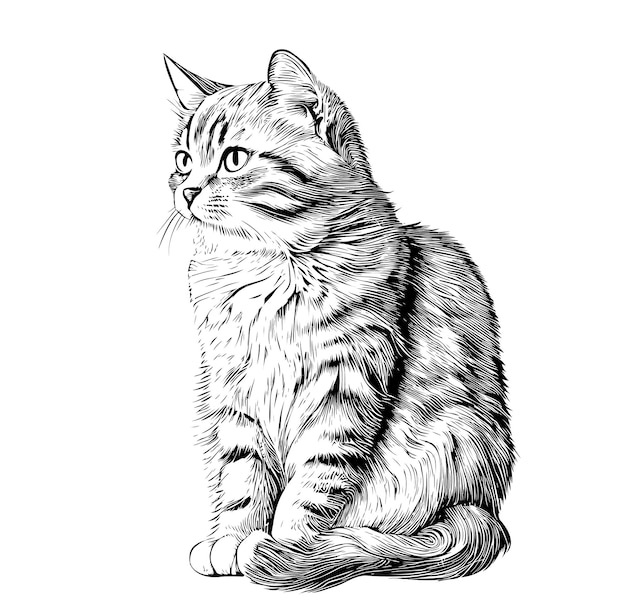 ベクトル しっぽの長い猫の絵