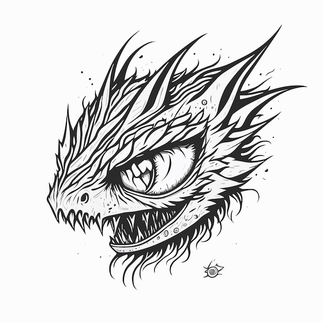 ベクトル アーティストが描いた顔付きのドラゴンの絵。