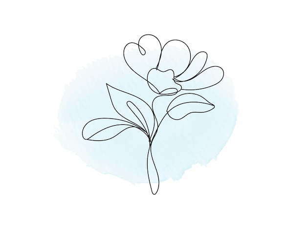 Вектор Рисунок цветка на синем фоне с рисунком цветка