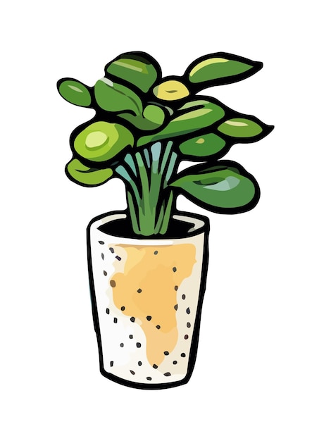 ベクトル 鉢植えの植物の絵