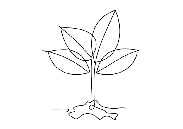 벡터 식물 이라고 쓰여진 잎 이 있는 식물 의 그림