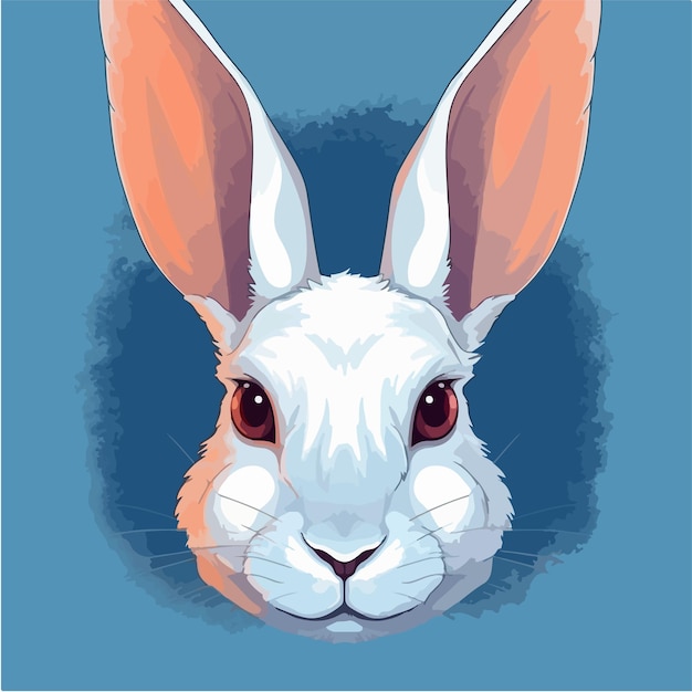 Вектор Рисунок белого кролика с красным глазом.