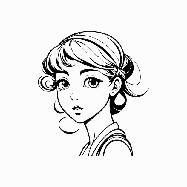 ベクトル 型の女性の絵が描かれている