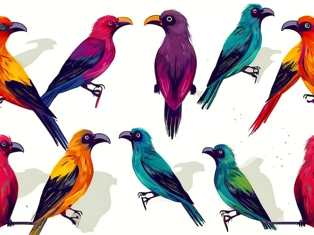Вектор Рисунок птиц с буквой 
