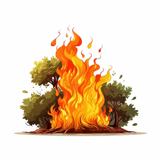 Vector a_fire_vector_illustrated_white_background