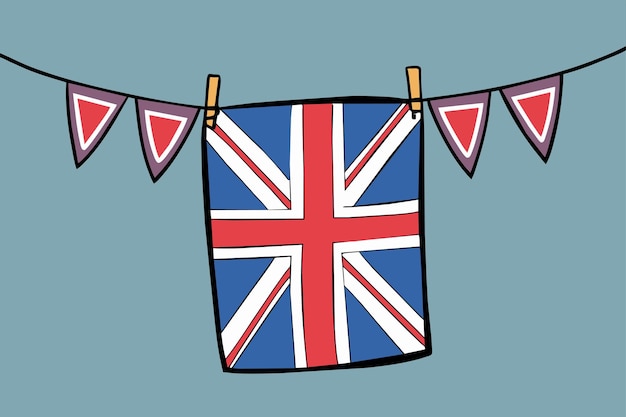 ベクトル イギリス国旗が描かれている