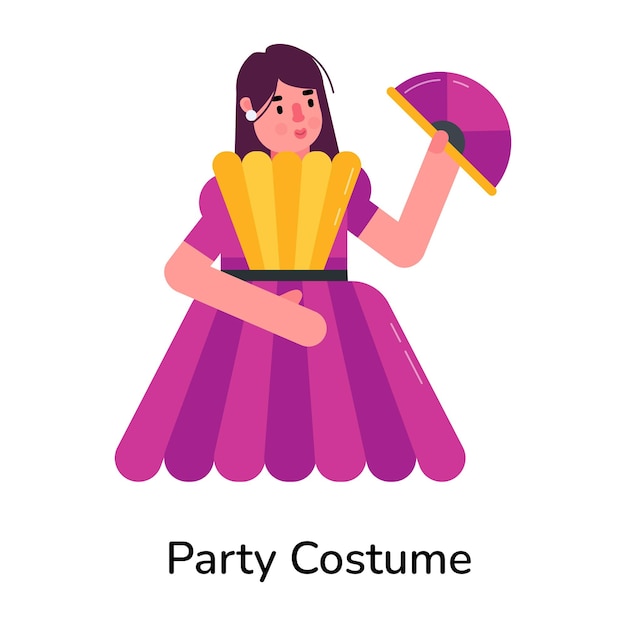 Вектор a flat character icon of party costume