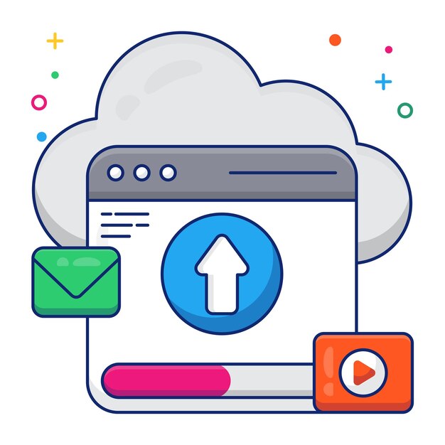 ベクトル ウェブアップロードのフラットデザインのアイコン