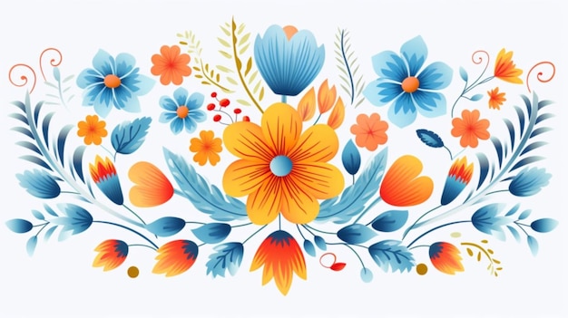 Вектор Цветочный дизайн с цветами и листьями