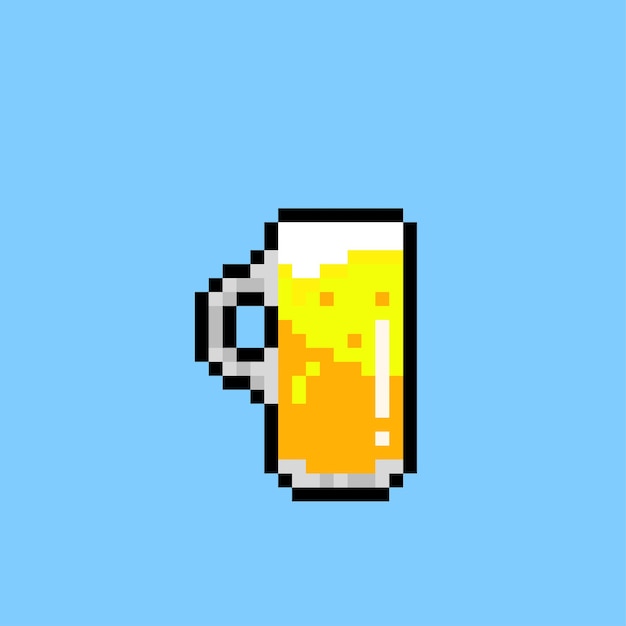 Стакан пива в стиле пиксель-арт